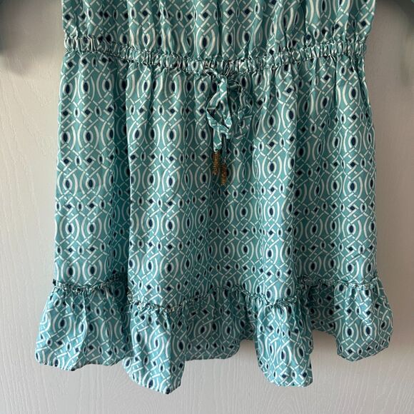 Paloma‎ Blue Womens Calypso 100% Silk Mini Blouson Off the Shoulder Dress Medium - Picture 4 of 8